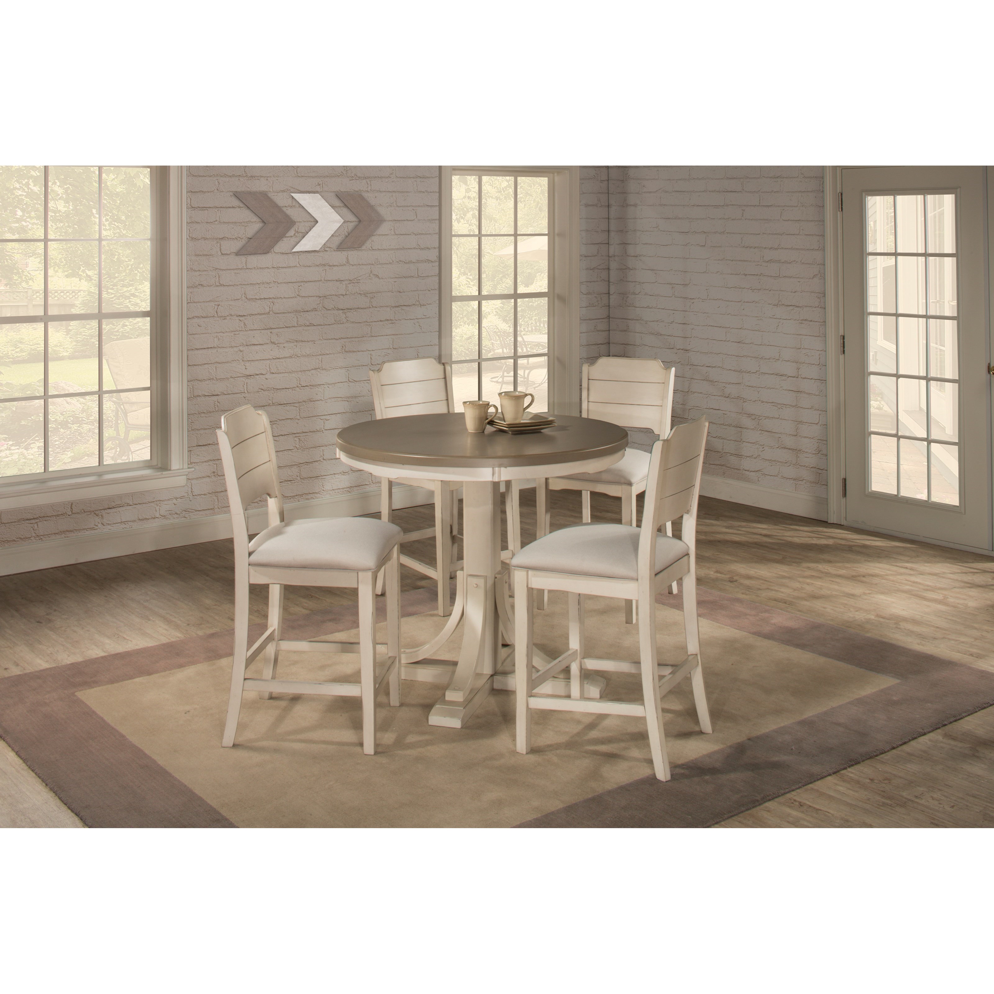 Counter height dining sales table with swivel chairs